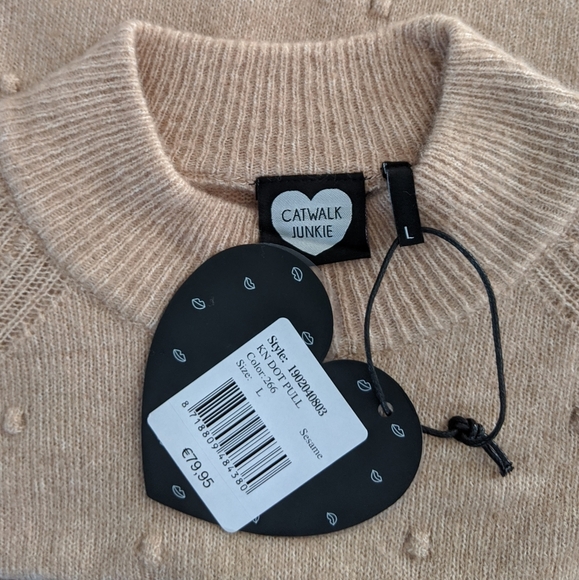 Catwalk Junkie "Dot Pull" Textured Wool Blend Sweater, L NWT - Picture 3 of 6